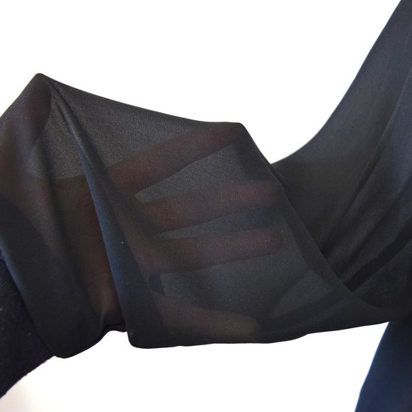 2/$20 Black Sheer Sleeve Chiffon Long Sleeve Top - Picture 2 of 8